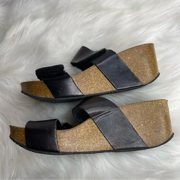 𝅺LOLA Sabbia for Eric Michael Liat Cork Platform Wedge Sandal 37