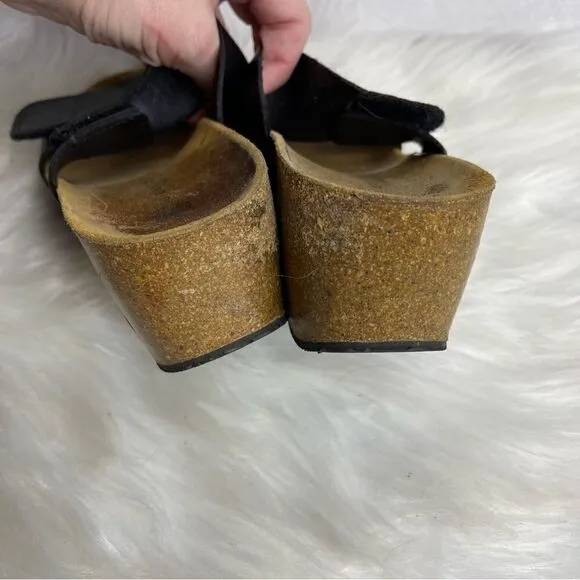 𝅺LOLA Sabbia for Eric Michael Liat Cork Platform Wedge Sandal 37