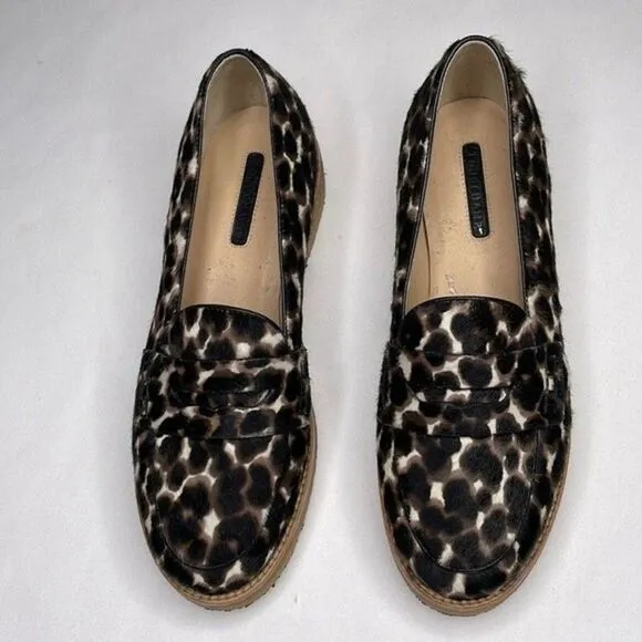 Longchamp Loafers Womens Size 36 Le Pliage Heritage Calf Hair Slip On