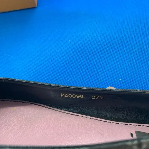 LOUIS VUITTONDenim Monogram Ballerina Flats 37.5 Monogram bow Mini lin