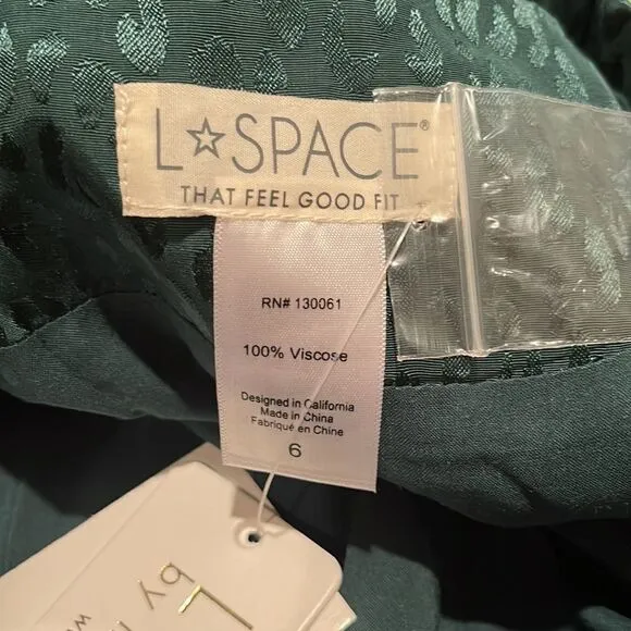 L*Space Green Bennytt Viscose Blazer Ultramarine Emerald Green Leopard Print 6