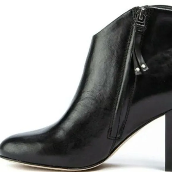 Lucca Lane Leather Ankle Boots Heels sz 9.5 Black NIB