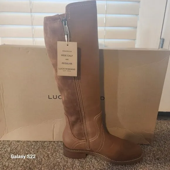 Lucky Brand &quot;Quenbe&quot; Latte Riding Boots. NIB. Size 6.5