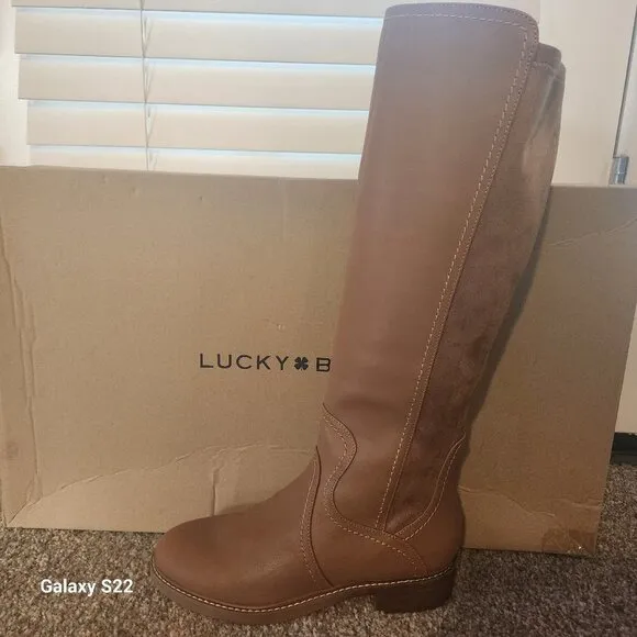 Lucky Brand &quot;Quenbe&quot; Latte Riding Boots. NIB. Size 6.5