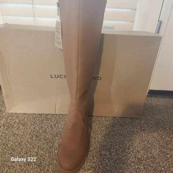 Lucky Brand &quot;Quenbe&quot; Latte Riding Boots. NIB. Size 6.5