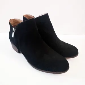 Lucky Brand Black Suede Ankle Boots Women's Size 7