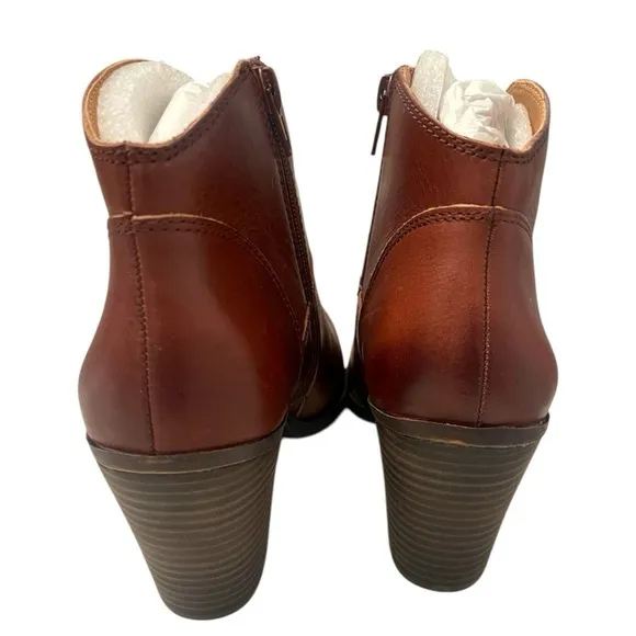 Lucky Brand Eller Leather Western Brown Boots Size 8.5