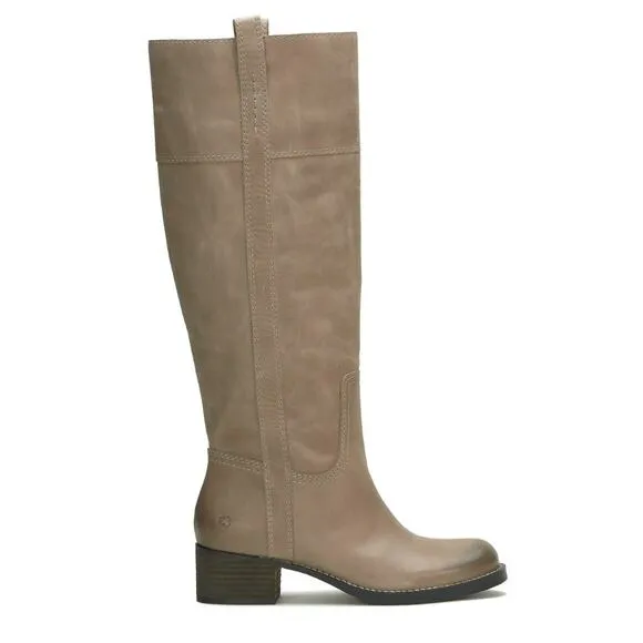 Lucky Brand Hybiscus Extra Wide Calf Riding Boots Light Grey Size 8 NWT Leather