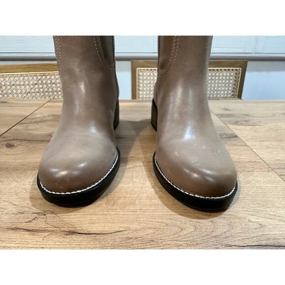 Lucky Brand Hybiscus Extra Wide Calf Riding Boots Light Grey Size 8 NWT Leather