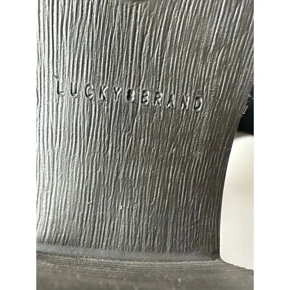 Lucky Brand Women's Bonnay Wide Calf Knee-High  Boots Black Suede Size 7M