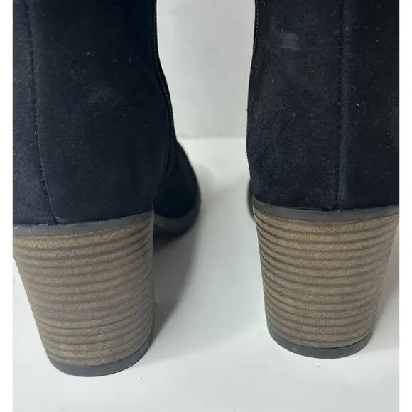 Lucky Brand Women's Bonnay Wide Calf Knee-High  Boots Black Suede Size 7M