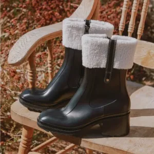 Lulus Chayy Black Faux Fur Mid-Calf Boots