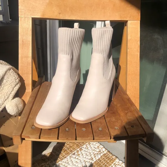 Lulus mid calf sweater boots square toe 6.5