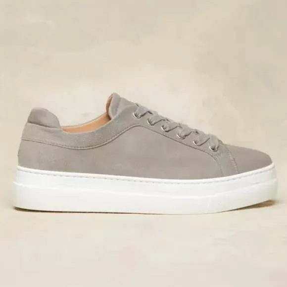 M. Gemi The Palestra Alta Gray Suede Lace Up Retro Sneakers