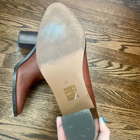 Madewell Elspeth Chelsea Boot Size 12 Brown Leather Heeled Ankle Boot Orig. $198