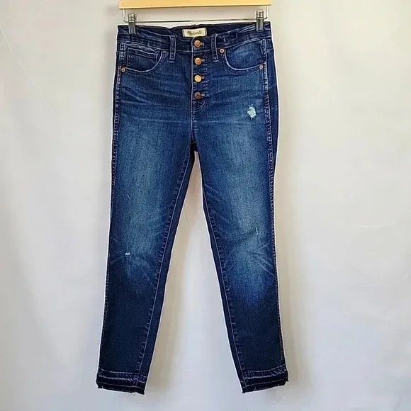 Madewell Jeans 10&quot; High-Rise Lightly Distressed Released Hem Size 27