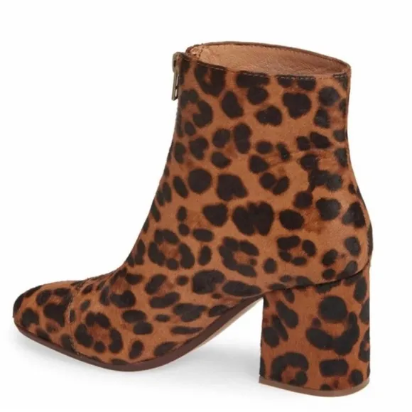 Madewell Leopard Print Genuine Calf Hair Zip Boots