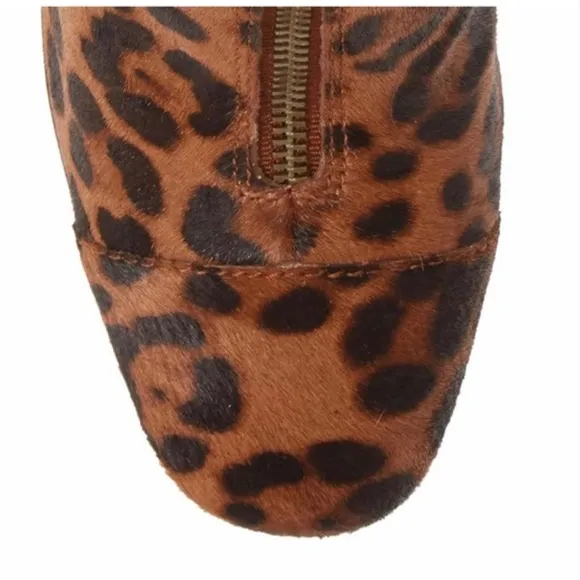 Madewell Leopard Print Genuine Calf Hair Zip Boots