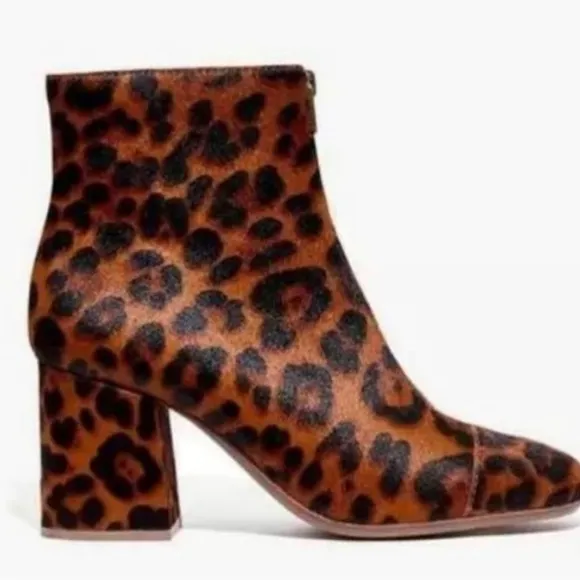 Madewell Leopard Print Genuine Calf Hair Zip Boots