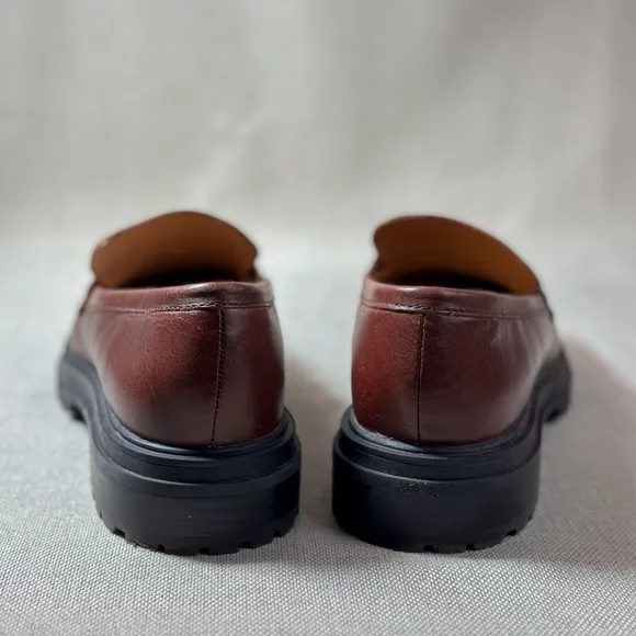 Madewell The Bradley Brown Leather Slip On Chunky Lug Sole Comfort Loafer US 9