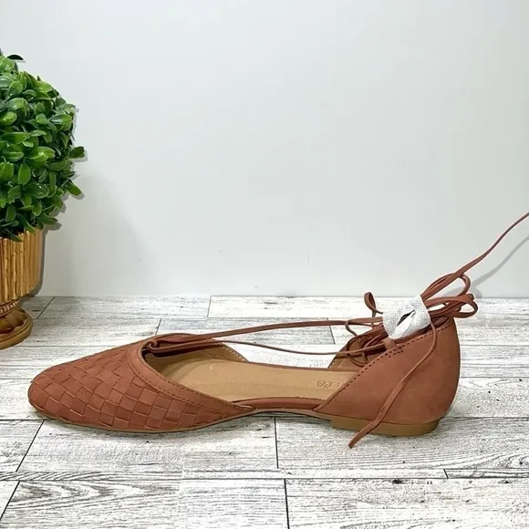 Madewell The Celina Lace-Up Flat in Woven Nubuck Size 8 NWT