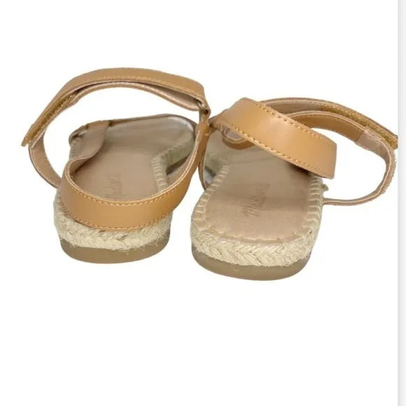 Madewell The Hallie Espadrille Tan Leather Sandals in Vachetta Size 9