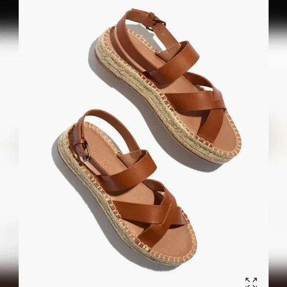 Madewell The Julie Espadrille Sandal Womens Size 5.5 Leather