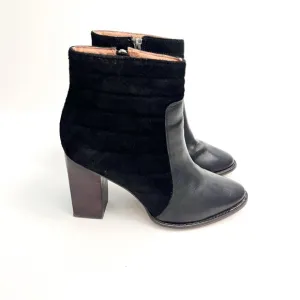 Madewell The Lindley Quilted Suede Leather Ankle Boots In Black Womens Size 8