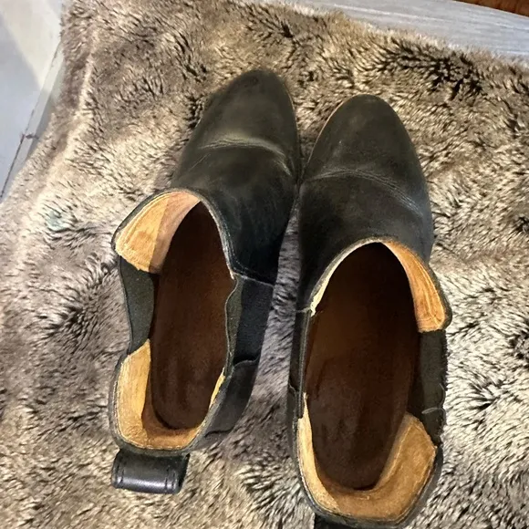 Madewell The Reagan Stacked Heel Black Booties/ Boots, Size 7.5