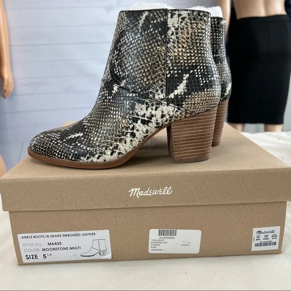 Madewell The Rosie Ankle Boots in Moonstone Multi Size 5.5M