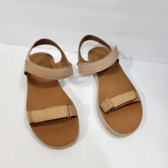 Madewell velcro summer leather nude sandals size 7