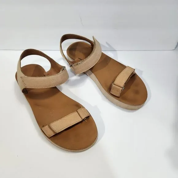 Madewell velcro summer leather nude sandals size 7