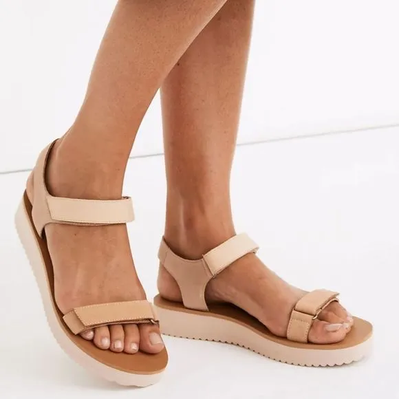 Madewell velcro summer leather nude sandals size 7
