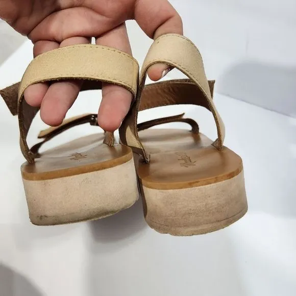 Madewell velcro summer leather nude sandals size 7