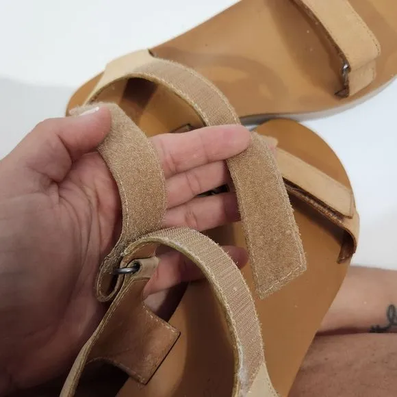 Madewell velcro summer leather nude sandals size 7