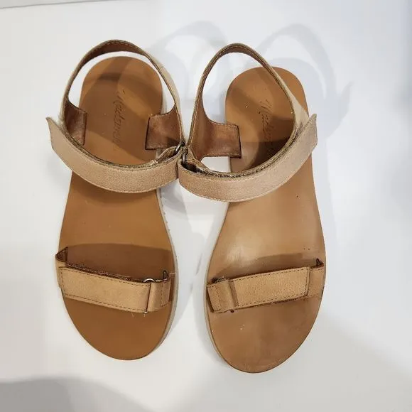 Madewell velcro summer leather nude sandals size 7