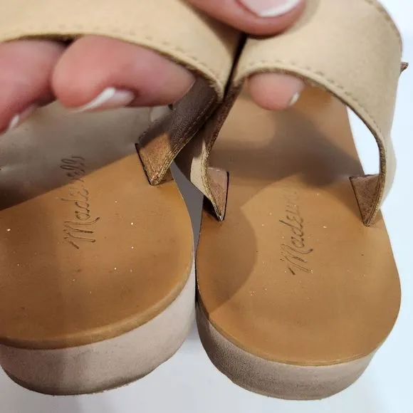 Madewell velcro summer leather nude sandals size 7