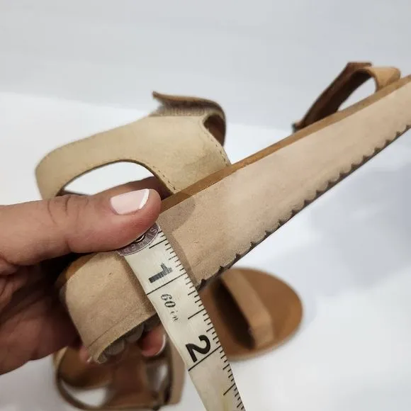 Madewell velcro summer leather nude sandals size 7