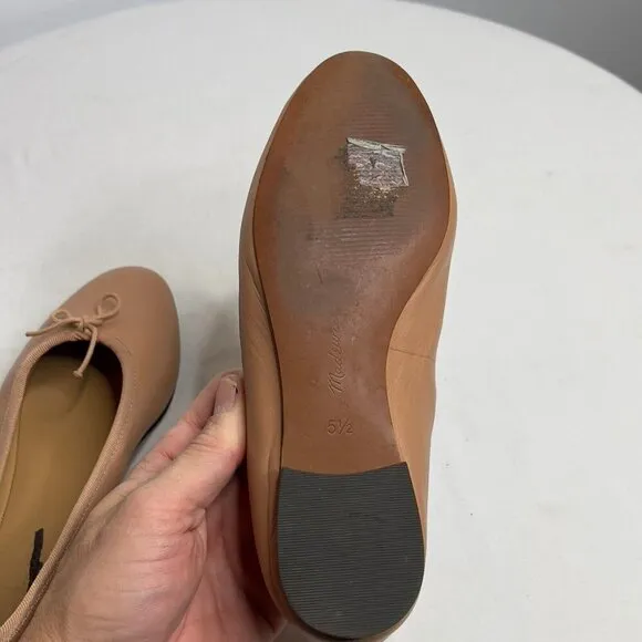 Madewell Womens $110 The April Ballet Flat Warm Sand Size 5.5 NR850