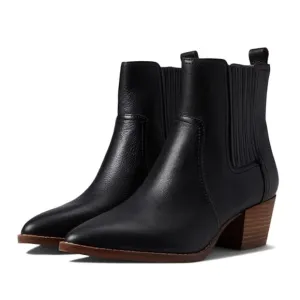 Madewell - women’s The Western ankle Boots black leather pull on heeled bootie 7