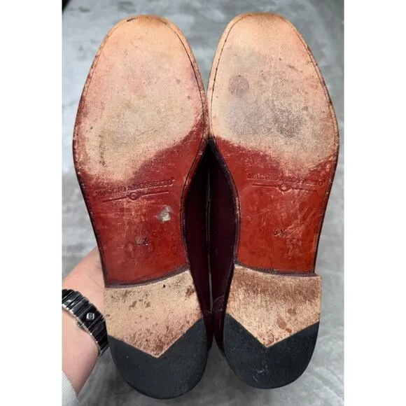 Maggio &amp; Rossetto Burgundy Leather Penny Loafers Womens 9.5 Made in Argentina