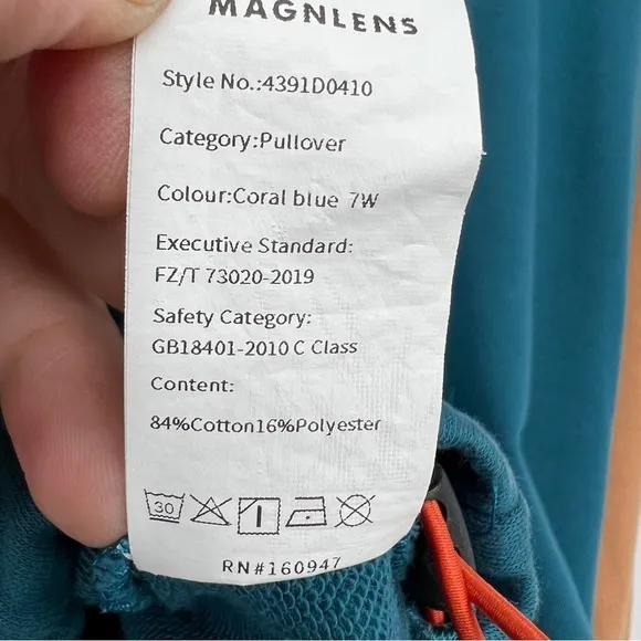 Magnlens Men's Collared Buttondown Colorblock Pullover Coral Blue Sweatshirt
