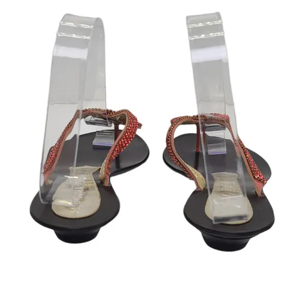 MAGRIT Leather Thong Sandals Rhinestone Flats Made in Spain Women's 5