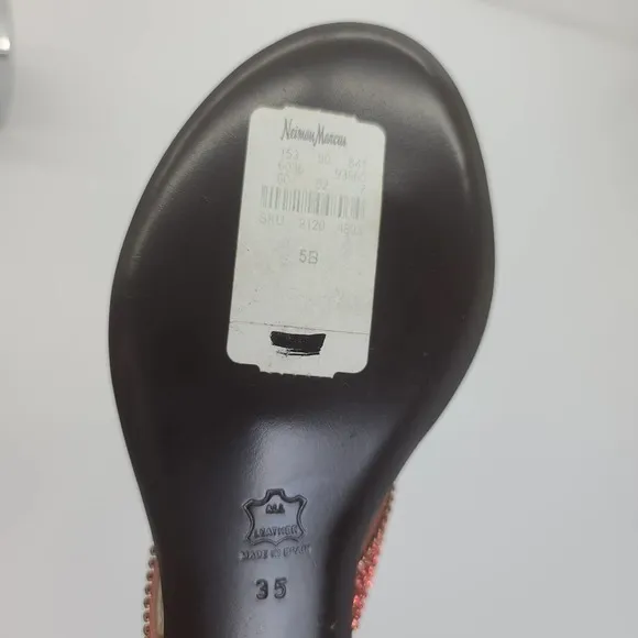 MAGRIT Leather Thong Sandals Rhinestone Flats Made in Spain Women's 5