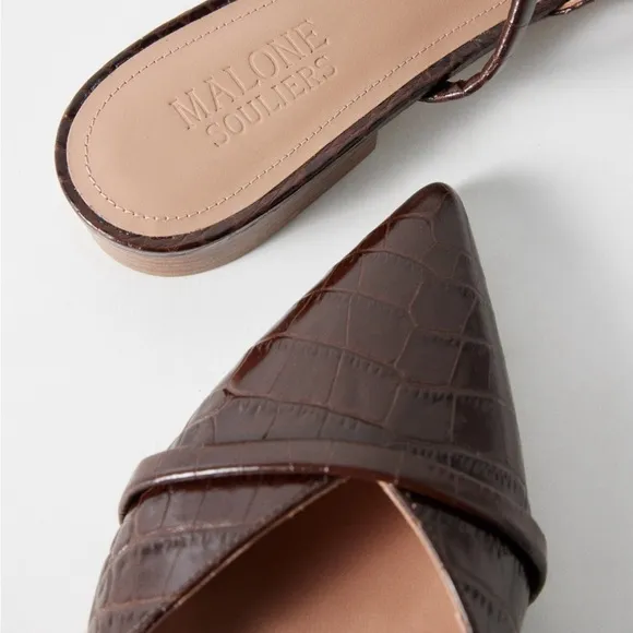 Malone Souliers Frankie Backless Point-Toe Flats