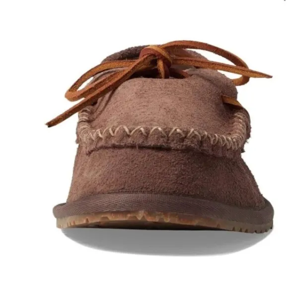 Manitobah Mukluks Sherling Lined Cabin Loafers Slippers Brown Size 9 Loungewear