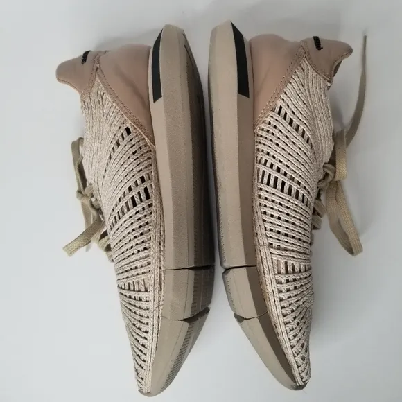 MANUEL BARCELO Raffia Cutout Accent Braided Textile Sneakers