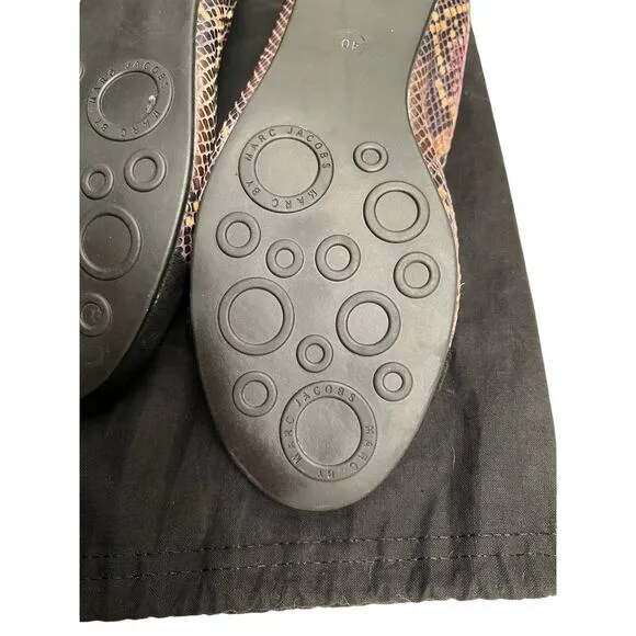 Marc by Marc Jacobs Flats size 10 Purple Snake Skin Leather Black Suede Toe
