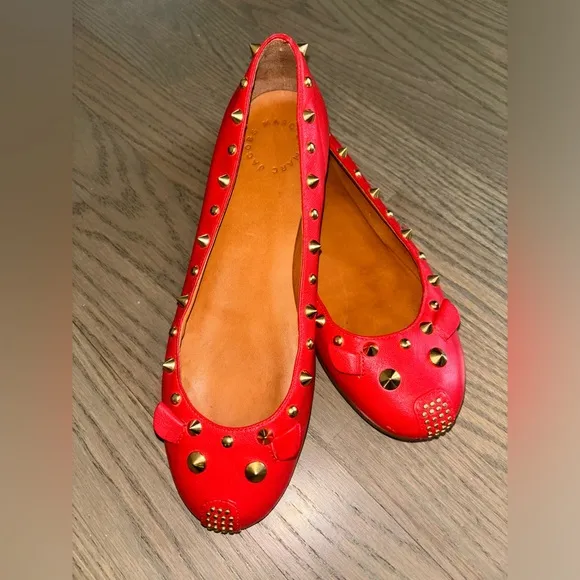 Marc by Marc Jacobs Mouse Nappa Ballerina Flat in Red women’s size 6 37