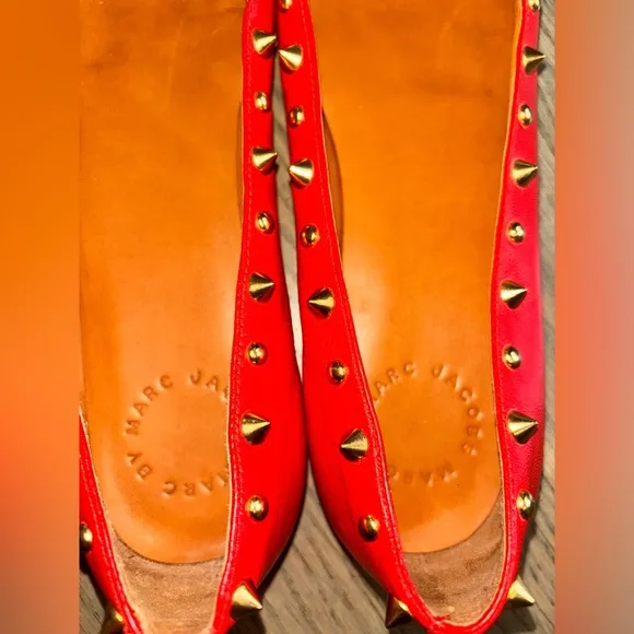 Marc by Marc Jacobs Mouse Nappa Ballerina Flat in Red women’s size 6 37